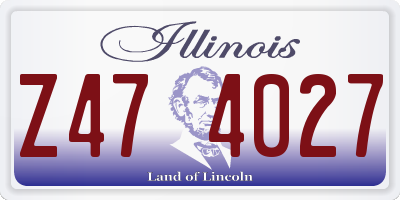 IL license plate Z474027
