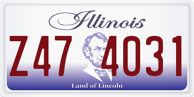 IL license plate Z474031