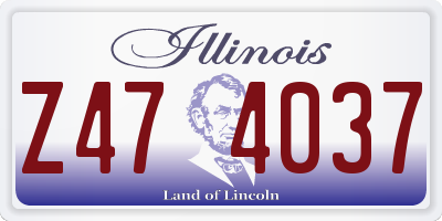 IL license plate Z474037