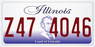 IL license plate Z474046