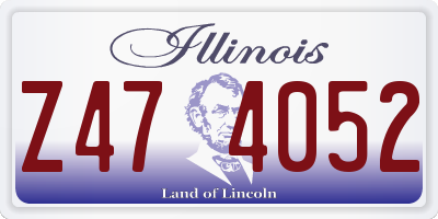 IL license plate Z474052