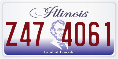 IL license plate Z474061