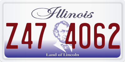 IL license plate Z474062