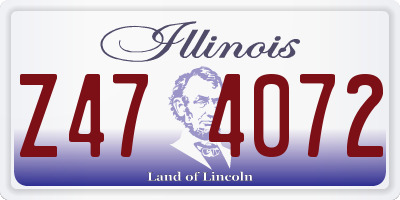 IL license plate Z474072
