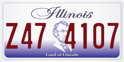 IL license plate Z474107