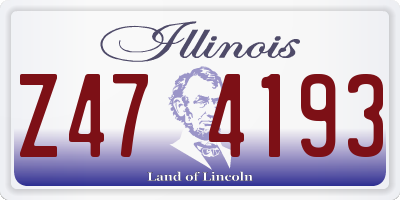 IL license plate Z474193