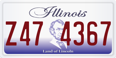 IL license plate Z474367