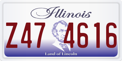 IL license plate Z474616