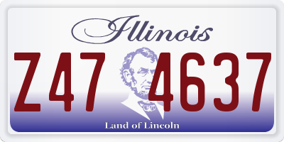 IL license plate Z474637