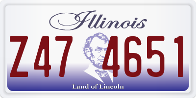IL license plate Z474651