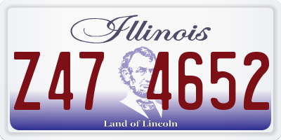 IL license plate Z474652