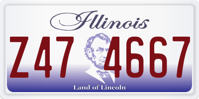 IL license plate Z474667