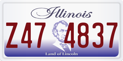IL license plate Z474837