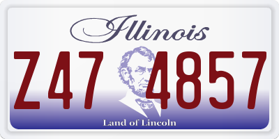 IL license plate Z474857