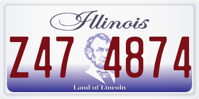 IL license plate Z474874