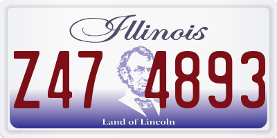 IL license plate Z474893