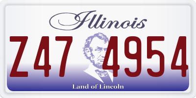 IL license plate Z474954