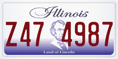 IL license plate Z474987