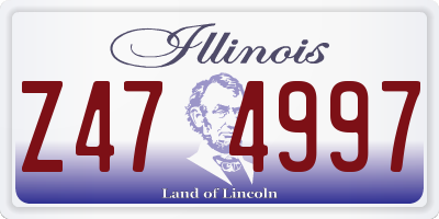 IL license plate Z474997