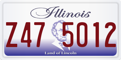IL license plate Z475012