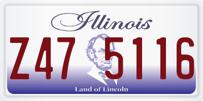 IL license plate Z475116