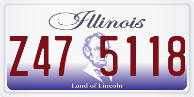 IL license plate Z475118