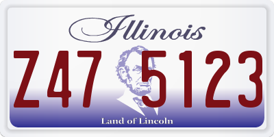 IL license plate Z475123