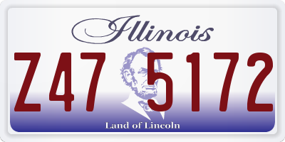 IL license plate Z475172