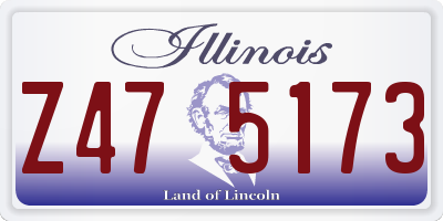 IL license plate Z475173