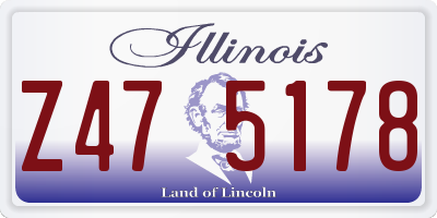 IL license plate Z475178