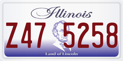 IL license plate Z475258