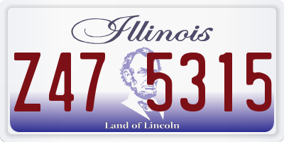 IL license plate Z475315