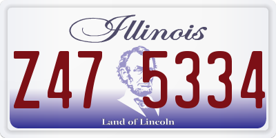 IL license plate Z475334