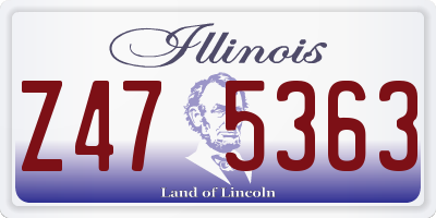 IL license plate Z475363