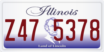 IL license plate Z475378