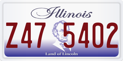 IL license plate Z475402