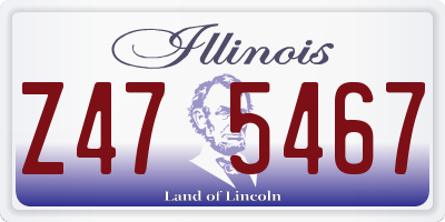 IL license plate Z475467
