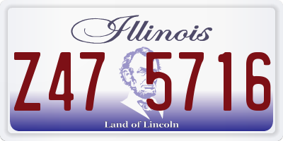 IL license plate Z475716
