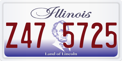 IL license plate Z475725