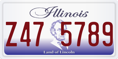 IL license plate Z475789