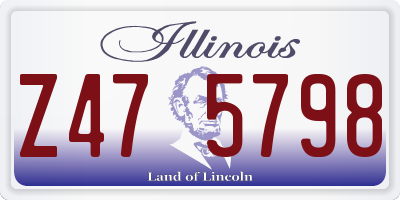 IL license plate Z475798