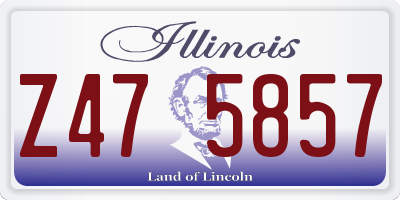 IL license plate Z475857