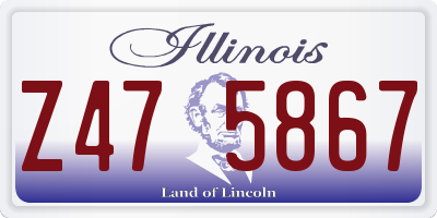 IL license plate Z475867
