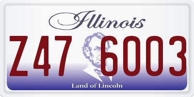 IL license plate Z476003