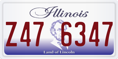 IL license plate Z476347