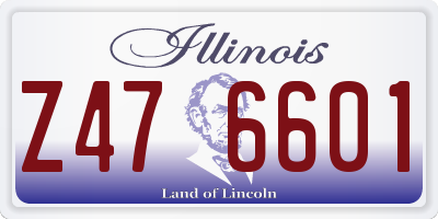 IL license plate Z476601