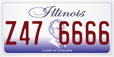 IL license plate Z476666
