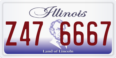 IL license plate Z476667