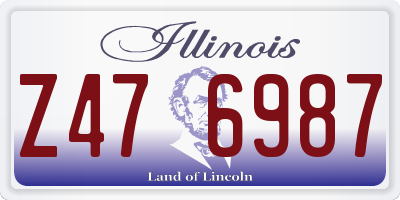 IL license plate Z476987