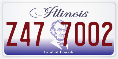 IL license plate Z477002